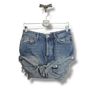 One Teaspoon Colorado Vintage Fit Bandits Low Waist Jean Denim Shorts 25